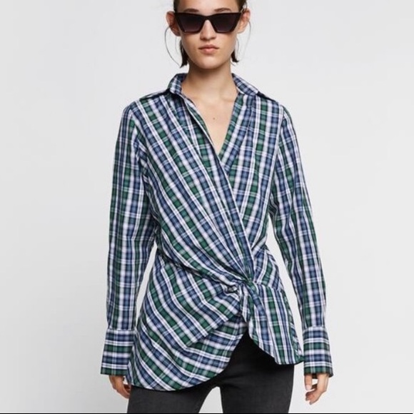 NEW| ZARA 100% Cotton Plaid Shirt - Picture 1 of 16